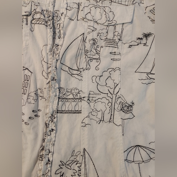 Coldwater Creek "Sketchbook Scenes" Art-to-Wear Cotton Utility Jacket - Size XL - Picture 7 of 8